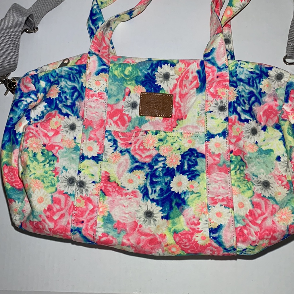Pink Victoria's Secret Duffel Bag Floral